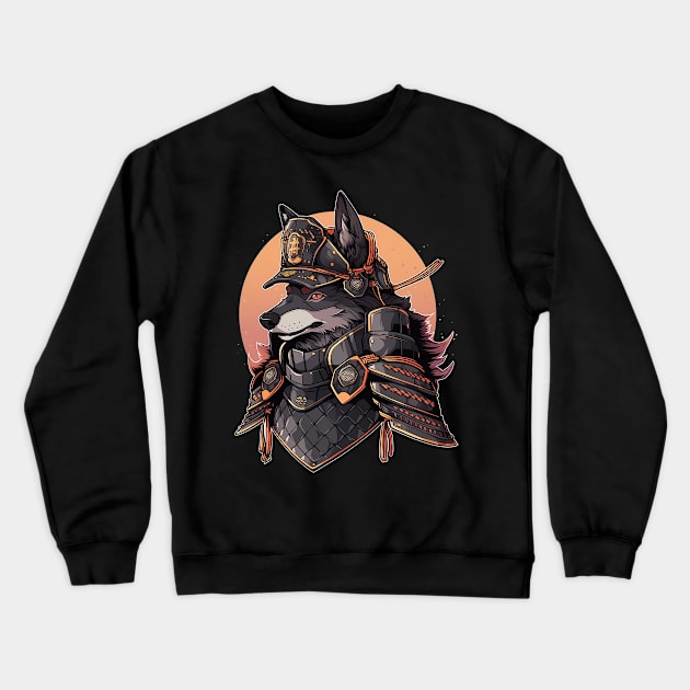 samurai dog Crewneck Sweatshirt by fancy ghost